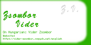 zsombor vider business card